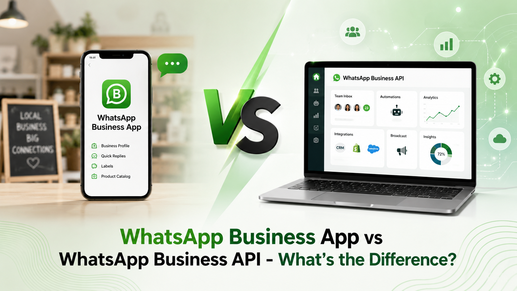 WhatsApp Business App vs WhatsApp Business API – What’s the Difference? (Complete Guide for Growing Businesses)
