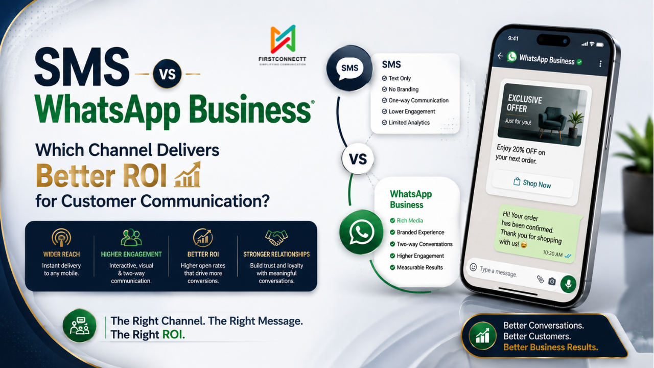 SMS vs WhatsApp Business – Which Channel Delivers Better ROI for Customer Communication?